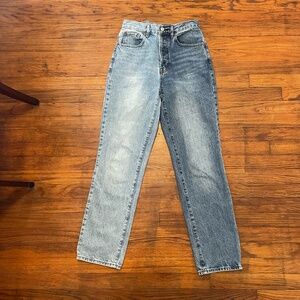 PacSun Two Tone Button Fly High Waist‎ Straight Leg Dad Jeans Denim Size 26